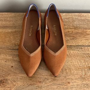 Rothy’s Classic Pointed Flat in Fawn (Cognac Color)
